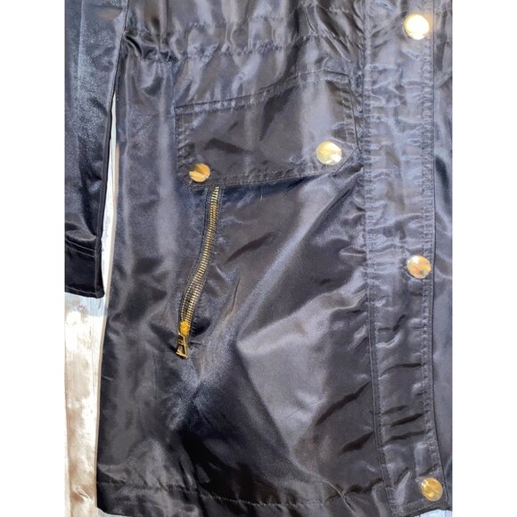 Women's Urban Republic Collection Black Trench Jacket Coat Raincoat Size Medium - Picture 3 of 16